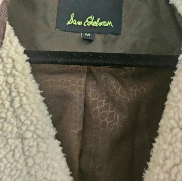 Sam Edelman Quilted Shearling Trim Zip Up Coat Women (M) - Picture 4 of 6